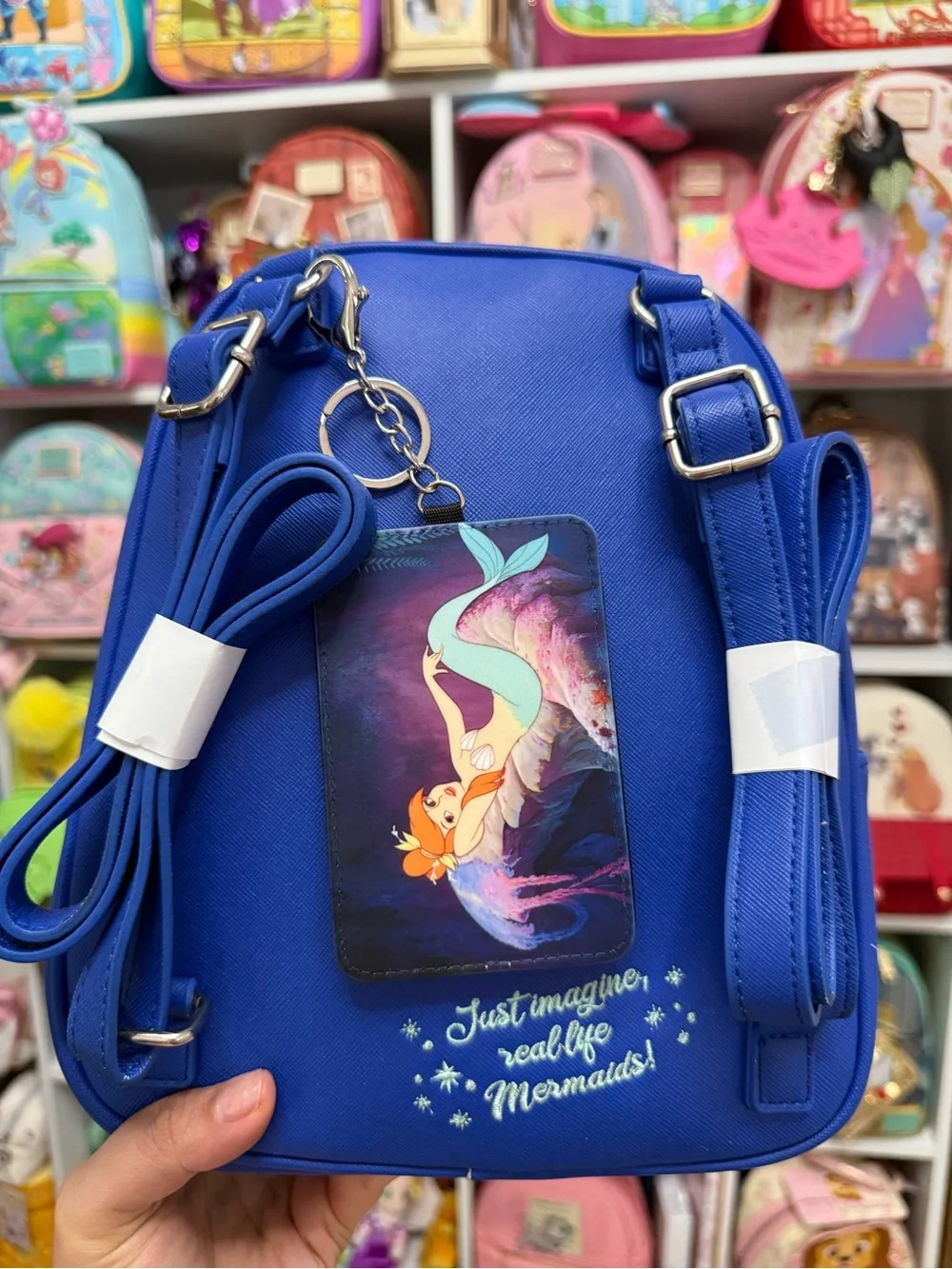 Peter Pan Mermaid Disney Card Holder with Keychain - Blue